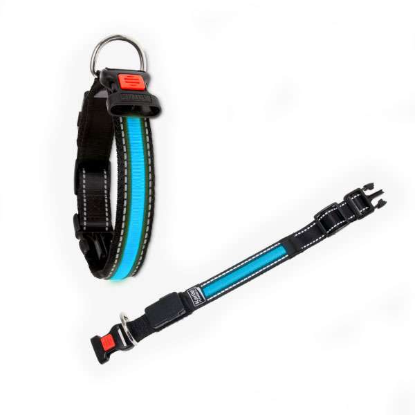 Karlie Flamingo oLED Halsband mit USB Ladegerät - Blau - 34 - 36 cm 1030882 varn.jpg