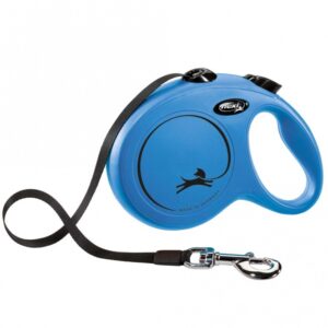 FLEXI Rollleine New CLASSIC Gurt – 5m, bis 50kg – Blau