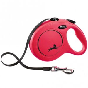 FLEXI Rollleine New CLASSIC Gurt – 8m, bis 50kg – Rot