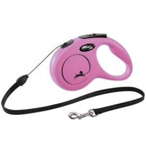 FLEXI Rollleine New CLASSIC Seil – 5m, bis 12kg – Pink