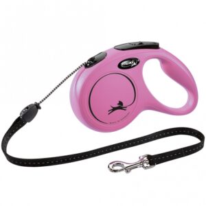 FLEXI Rollleine New CLASSIC Seil – 5m, bis 20kg – Pink