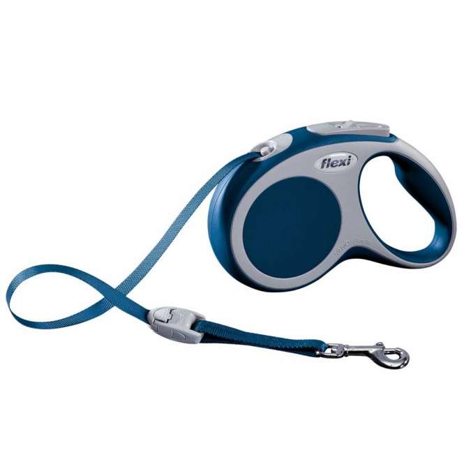 Flexi VARIO Gurt-Roll-Leine – Größe S, 5m/bis 15kg – Blau