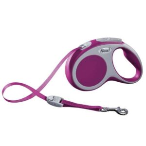 Flexi VARIO Gurt-Roll-Leine – Größe S, 5m/bis 15kg – Pink