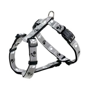 Trixie Geschirr Silver Reflect – Pfotenmotiv – 36–40 cm / 15mm