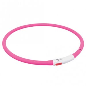 Trixie Flash Leuchtring USB aus Silikon – pink