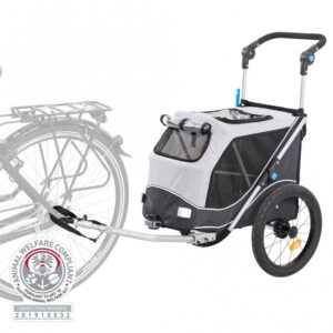 Trixie Fahrrad-Anhänger für Hunde – grau/schwarz – S