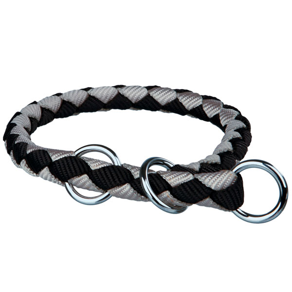 Trixie Cavo Würger / Zug-Stopp-Halsband - schwarz/silber - 30-36 cm/ 12 mm 14431 imp var.jpg