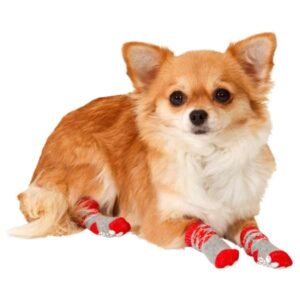 Karlie Doggy Socks Hundesocken 4er Set – Rot/Grau – M