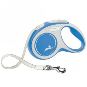 FLEXI Rollleine New COMFORT Gurt – 5m, bis 15kg – blau