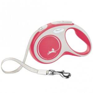 FLEXI Rollleine New COMFORT Gurt – 5m, bis 15kg – rot