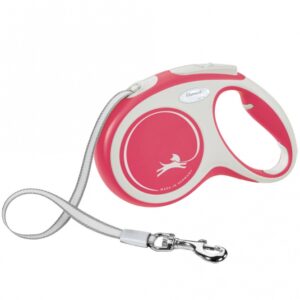FLEXI Rollleine New COMFORT Gurt – 5m, bis 25kg – rot
