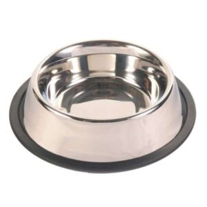 Trixie Edelstahlnapf mit Gummiring – 1,75 l