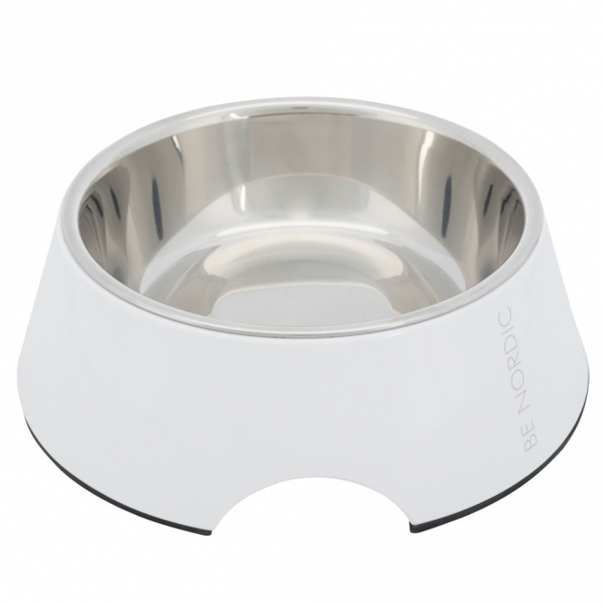 Trixie BE NORDIC Napf aus Melamin und Edelstahl - weiß - 0,4 l/ø 17 cm 25060.jpg