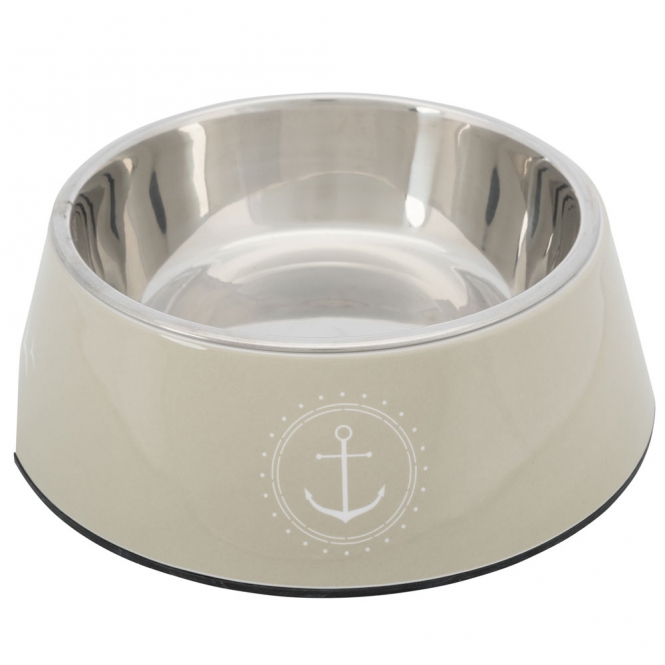 Trixie BE NORDIC Napf aus Melamin und Edelstahl - sand - 0,2 l/ø 14 cm 25063 1.jpg