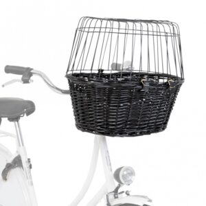 Trixie Fahrradkorb aus Weide mit Gitter – schwarz