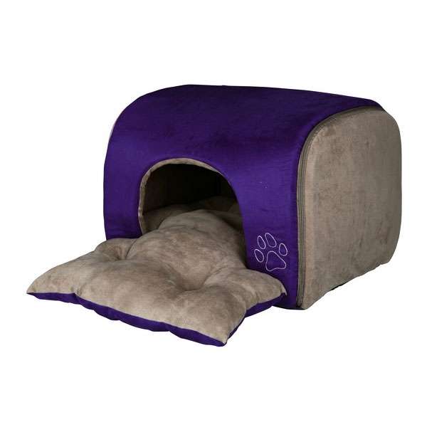 Trixie Kuschelhöhle Hollis – 43 x 32 x 36cm – Lila/Sand