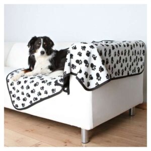 Trixie Fleecedecke Benny 150 x 100 cm – Weiß mit Pfoten