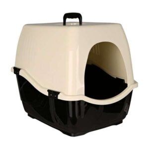Trixie Katzentoilette Bill 1S mit Haube – schwarz/creme