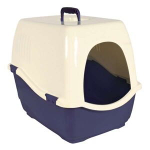 Trixie Katzentoilette Bill 1S mit Haube – blau/creme