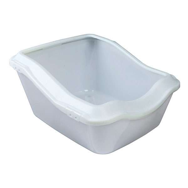 Trixie Katzentoilette Cleany Cat mit Rand – weiß