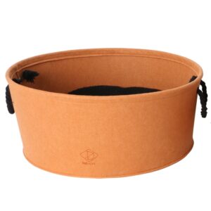 D&D Katzenkorb aus Filz – orange – 50x50x22cm