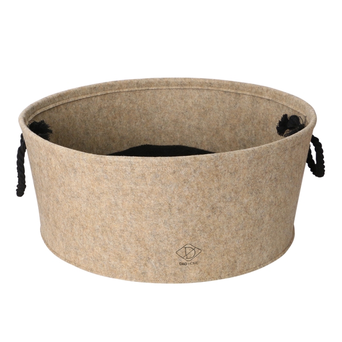 D&D Katzenkorb aus Filz, 50cm – beige