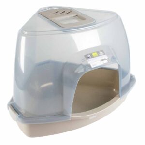 EBI Eck-Katzentoilette Prism M – transparent/grau