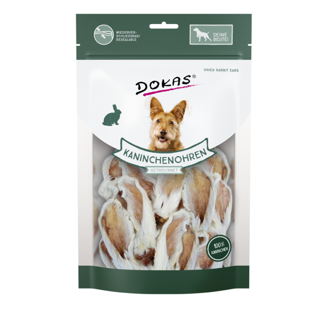 Dokas Dog Snack Kaninchenohren mit Fell getrocknet 100 g 4251276203459.png