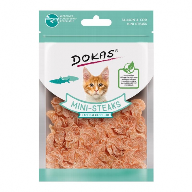 Dokas Cat Snack Ministeak Lachs & Kabeljau 25g 4251276204654.jpg
