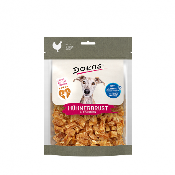 Dokas Dog Snack Hühnerbrust in Stücken 170g 4251276205132.png