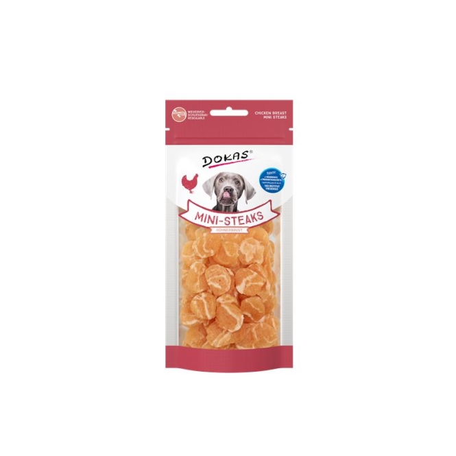 Dokas Dog Snack Mini Steaks Hühnerbrust 50g 4251276205521.jpg
