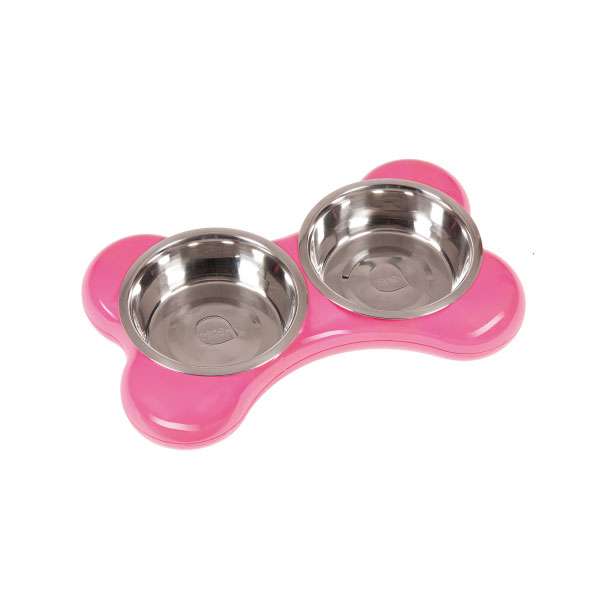 Karlie Flamingo The Bone Bowl Doppelnapf - 2 x 1.500 ml - Pink 44362.jpg