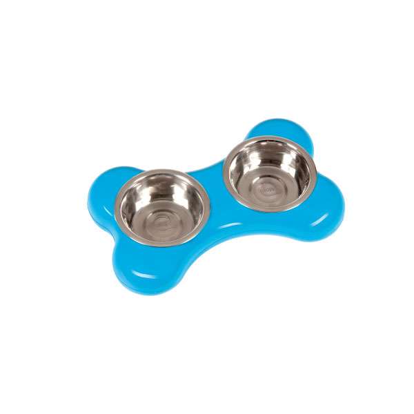 Karlie Flamingo The Bone Bowl Doppelnapf - 2 x 250 ml - Blau 44370.jpg