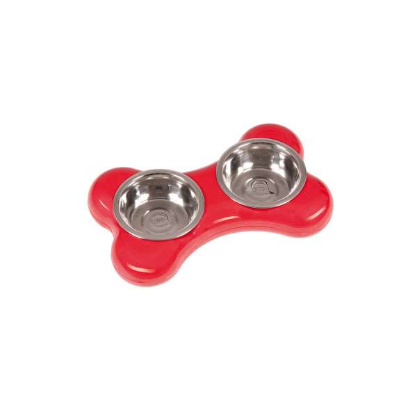 Karlie Flamingo The Bone Bowl Doppelnapf - 2 x 250 ml - Rot 44371.jpg