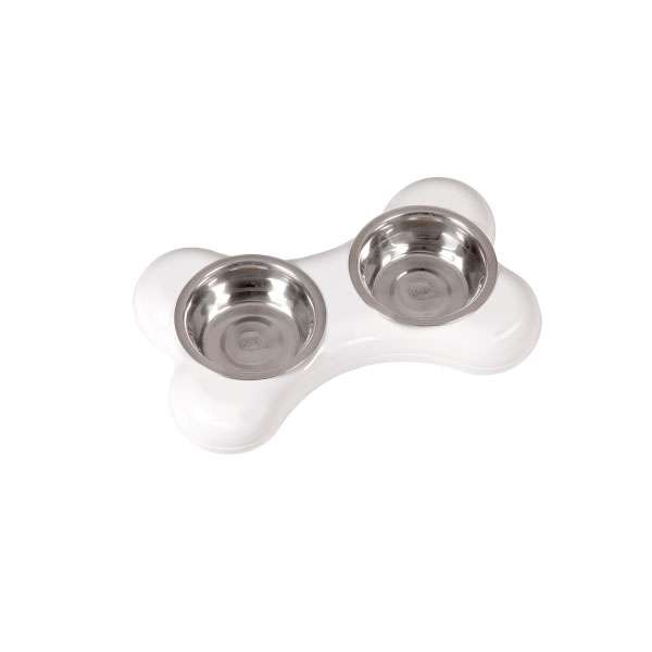 Karlie Flamingo The Bone Bowl Doppelnapf - 2 x 250 ml - Weiß 44373.jpg