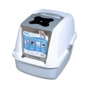CATIT Katzentoilette mit klappbarer Abdeckung – Grau