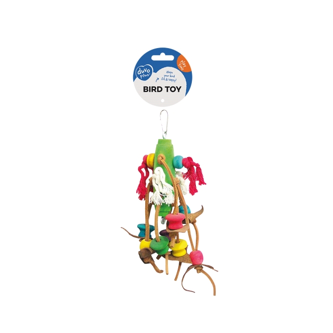Duvoplus Vogelspielzeug mit bunten Würfeln/Leder 5414365066703 prd webl1.jpg