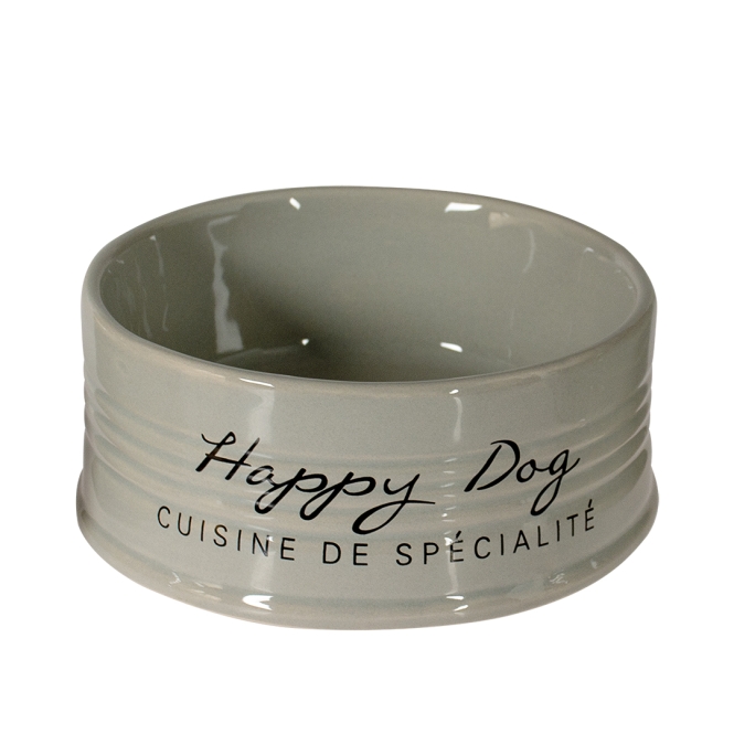 Duvoplus Futternapf Stone Happy Dog - grau - 520ml - Ø14,5cm 5414365330385 prd webl1.jpg