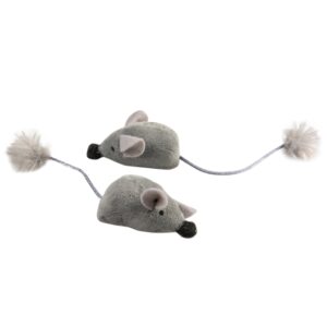 Duvoplus Cat Toy Cushy Mäuse grau – 2 Stück