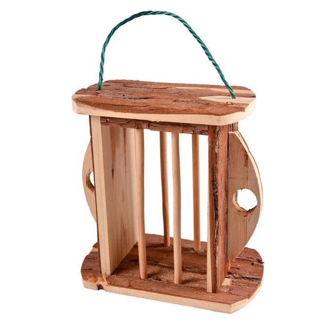 Duvoplus Holz-Heuraufe mit Rinde