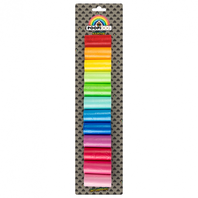 Poopidog Hundekotbeutel Rainbow – 12 x 20 Stück