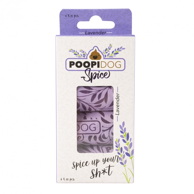Poopidog Hundekotbeutel spice lavendel violett – 4 x 15 Stück