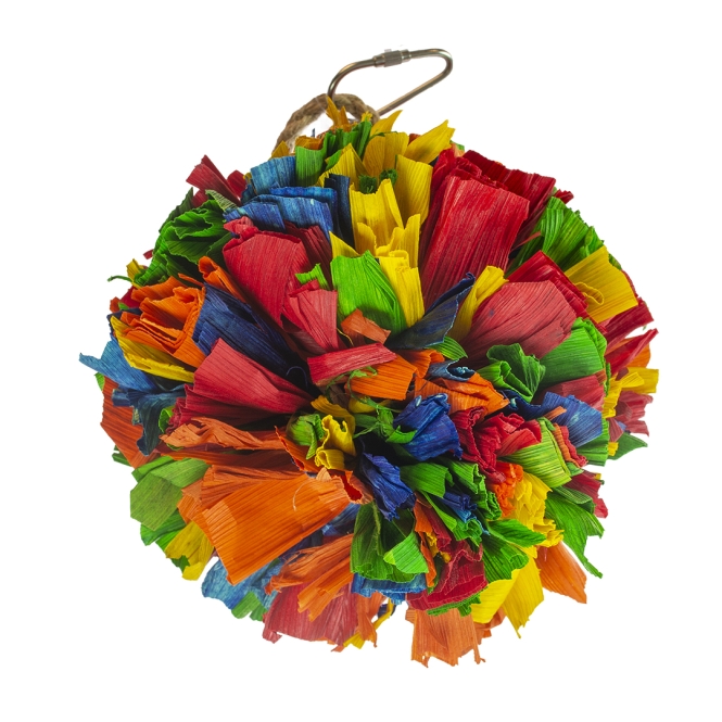 Duvoplus Vogelspielzeug Pompom aus Maisblättern - 17,2x10,8x10,8cm 5414365384982 prd webl1.jpg