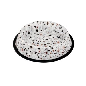 Duvoplus Edelstahlnapf Deco fix terrazzo look – 1000ml / 25,8×25,8×5,1cm