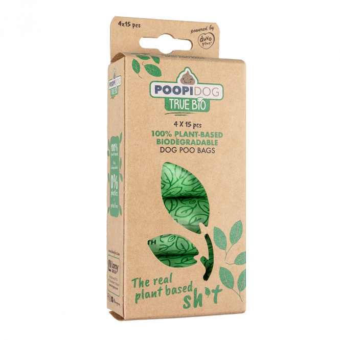 Poopidog Hundekotbeutel true bio – 4 x 15 Stück