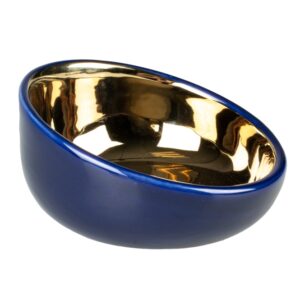 Duvoplus Futternapf Stone Obliq – blau/gold – 150ml – 13×13,5x7cm