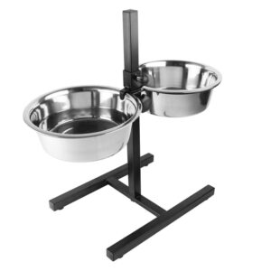 Duvoplus höhenverstellbarer Doppelnapf-Ständer – 2x 1890ml / 47x27x52,5cm