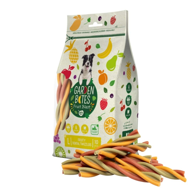 Garden Bites Fruity Dental Twizzlers - L - 16cm / 10 Stück 5414365467609 prd webl1.jpg