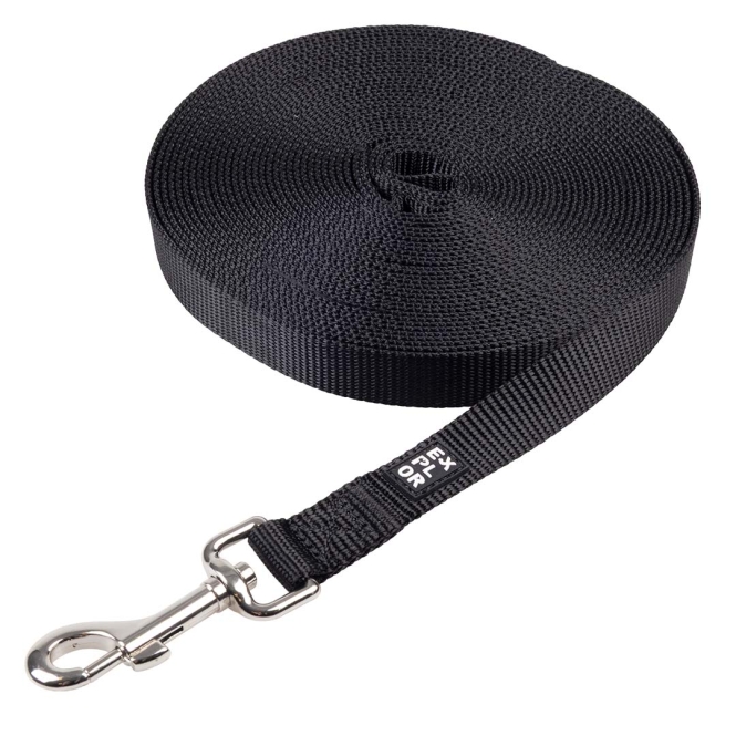 Duvoplus EXPLOR Trackingleine Classic flach - schwarz - 5m/20mm 5414365469429 prd webl.jpg