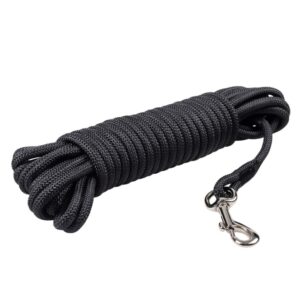 Duvoplus EXPLOR Trackingleine Classic rund – schwarz – 15m/8mm